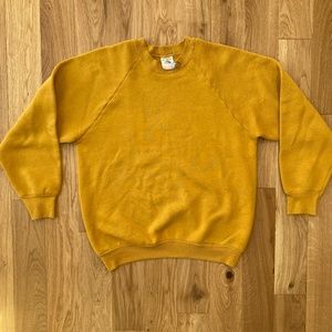 Vintage Bright Mustard Yellow Crewneck Sweatshirt Tagged Men's M